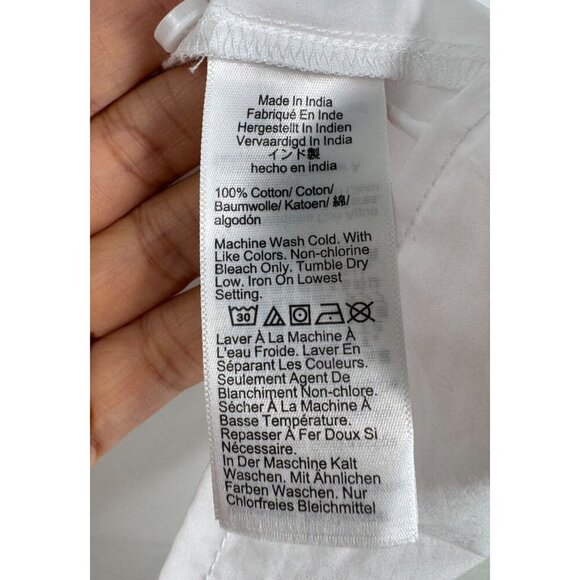 J. Crew Smock-neck puff-sleeve top in cotton poplin white sz XS - Picture 8 of 10